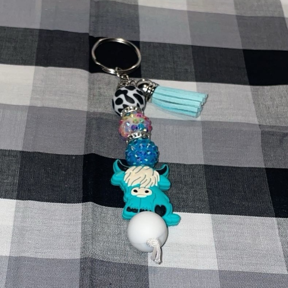Homemade cow keychain
